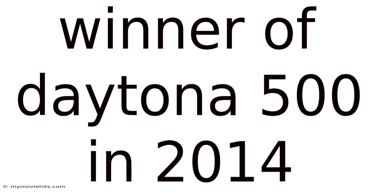Winner Of Daytona 500 In 2014