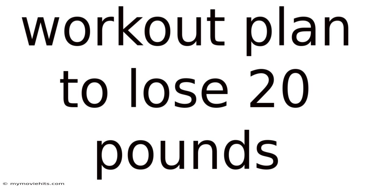 Workout Plan To Lose 20 Pounds